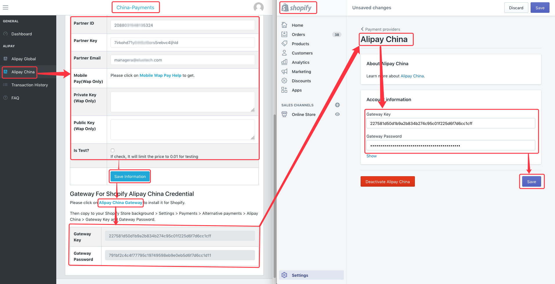 Alipay China And Shopify Set