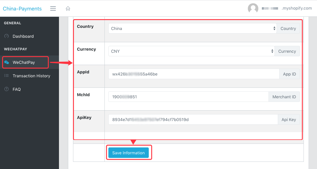 WeChatPay And Shopify Set